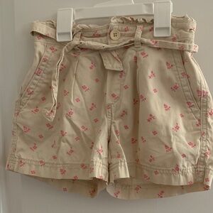 Gap Beige Floral Shorts with Belt